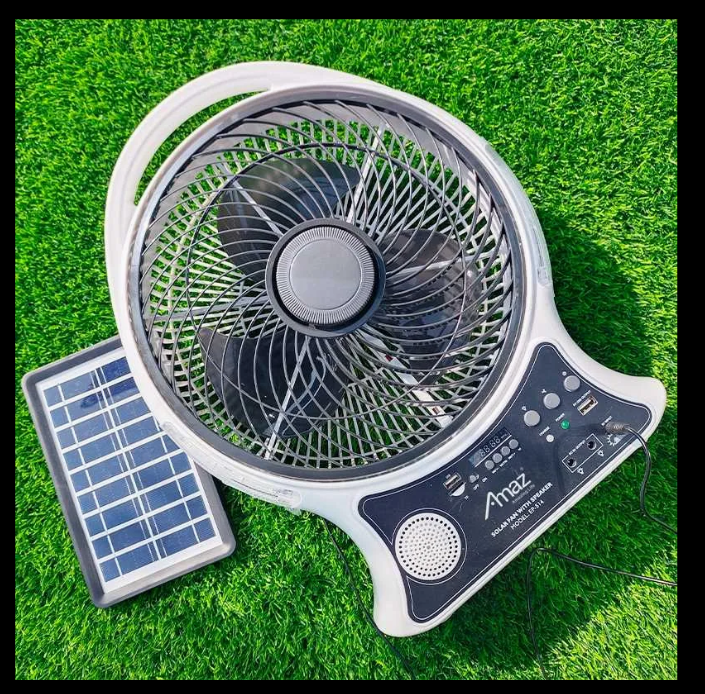 ⚙️ 3 en 1: Ventilador, Luz y Power Bank Solar