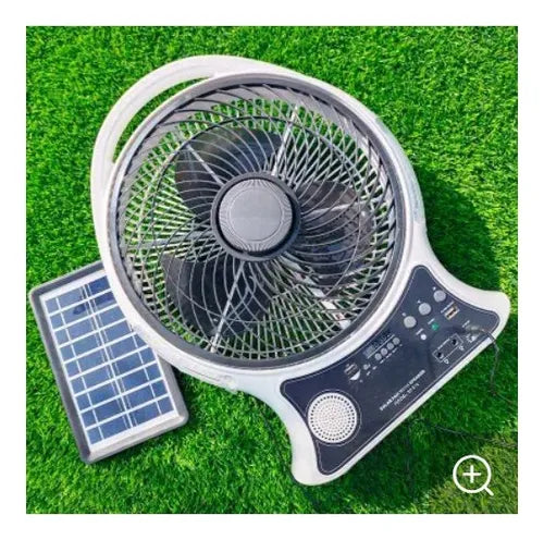 🌞🌀 Abanico Solar Recargable 14" – ¡Más que solo frescura! 🌀🌞