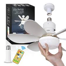 ABANICO TIPO BOMBILLO - FLOWER FAN LIGHT CEILIN (4 ASPAS)