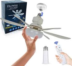 ABANICO TIPO BOMBILLO - FLOWER FAN LIGHT CEILIN (4 ASPAS)