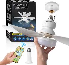 ABANICO TIPO BOMBILLO - FLOWER FAN LIGHT CEILIN (4 ASPAS)